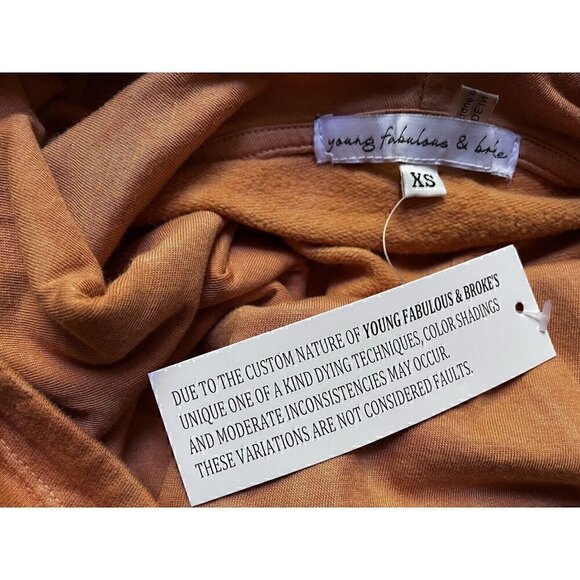 NWT Young Fabulous & Broke Piper Ombré Tie Dye Oversized Cowl Hoodie Women’s XS - Picture 9 of 12